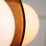 Vintage Italian Copper and Opaline Chandelier, 70s