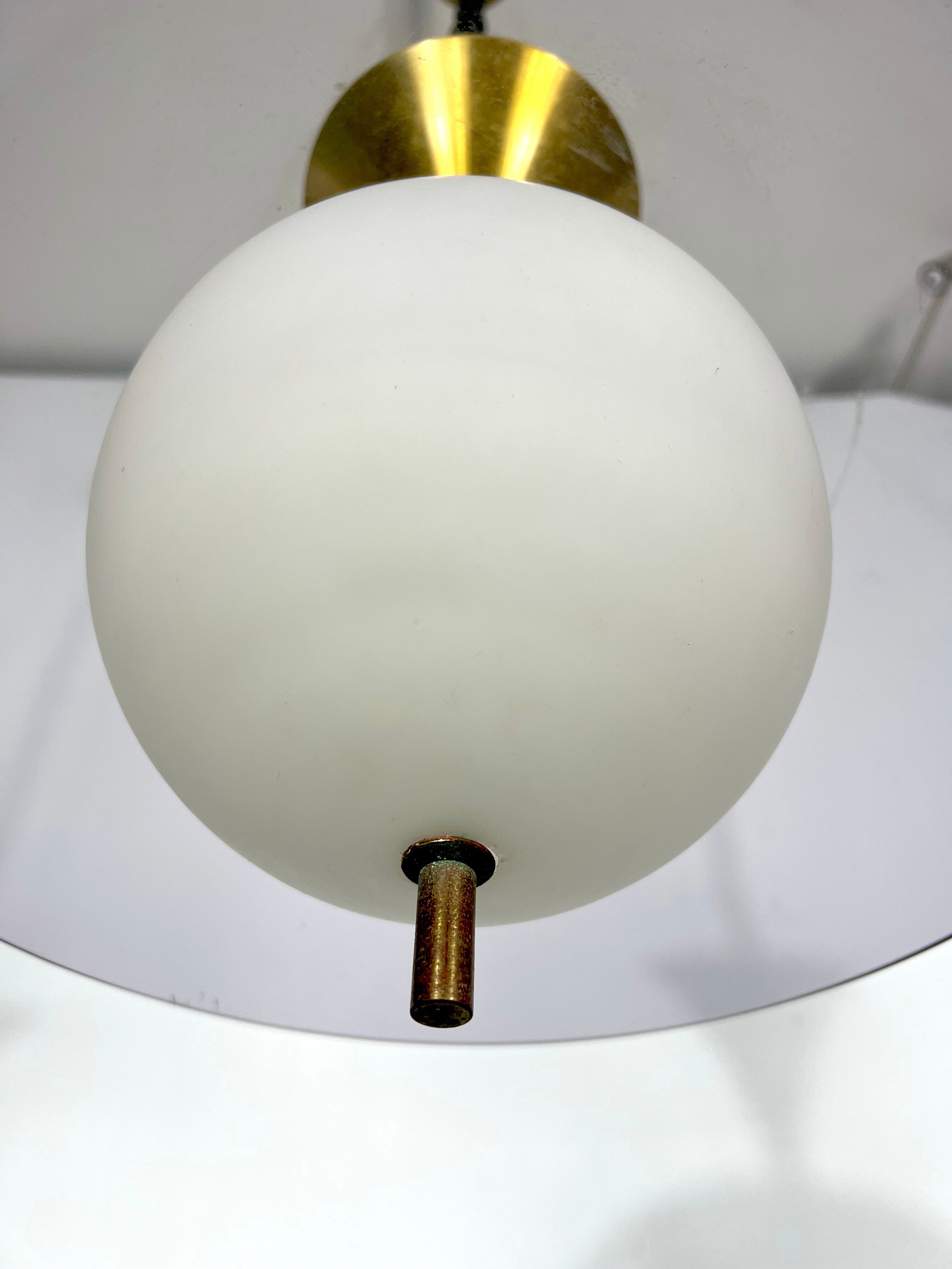 Vintage brass Stilux Milano chandelier, Italy 1960s