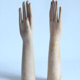 Wooden glove display mannequin hands, 1930s, set of 2.