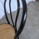 Mid-Century Thonet Style Dining Chair / Black Bentwood & Cane Seat Vintage
