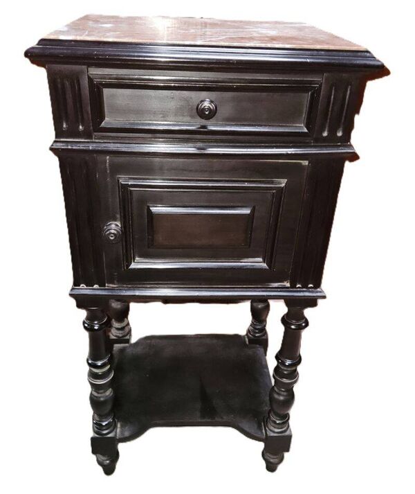 Table De Chevet Style Napoléon III Bois Noirci