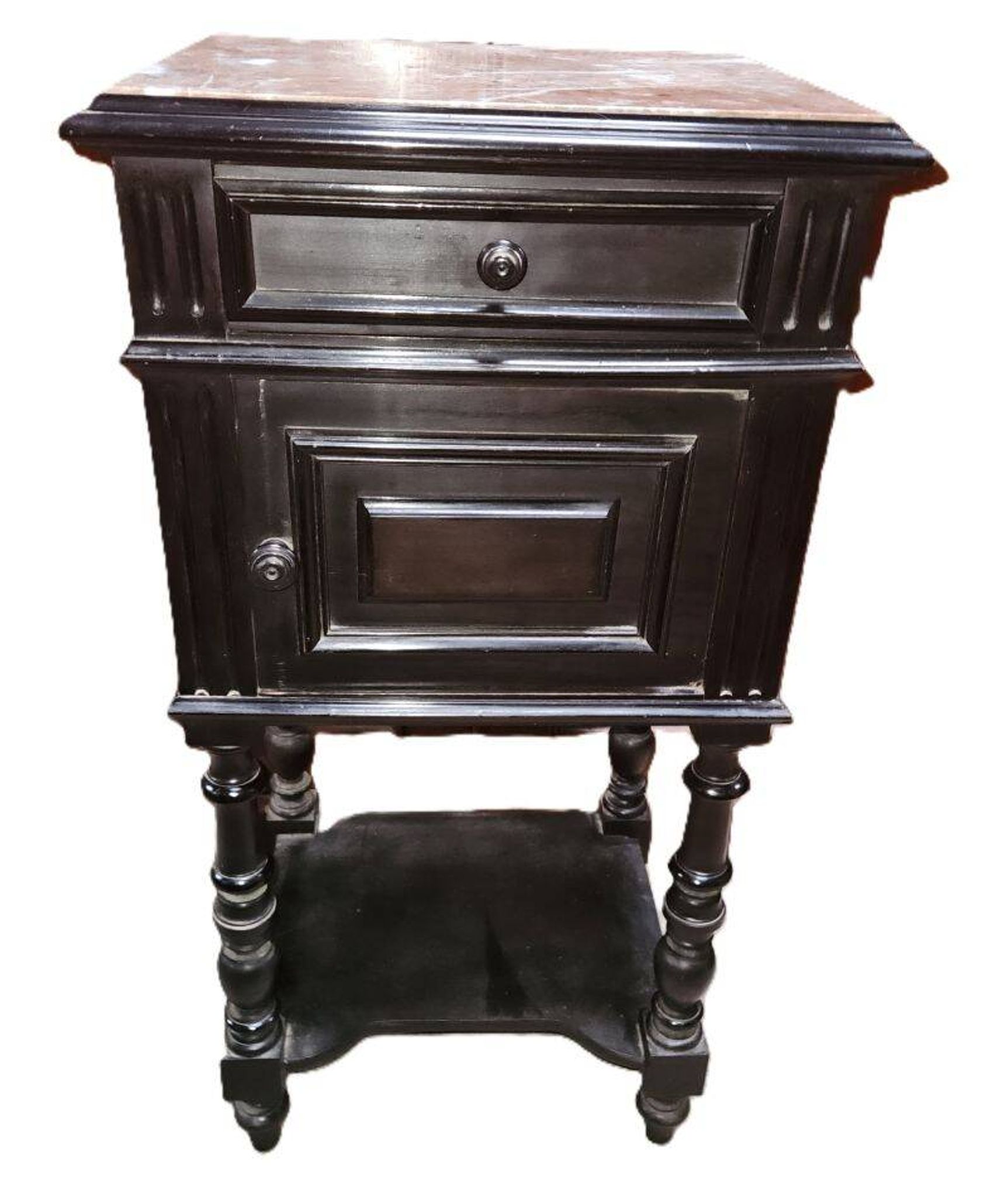 Table De Chevet Style Napoléon III Bois Noirci