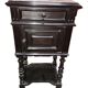 Napoleon III Style Nightstand Blackened Wood
