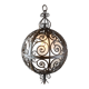 Suspension ronde en fer forgé avec sphère intérieure en verre, c.1930