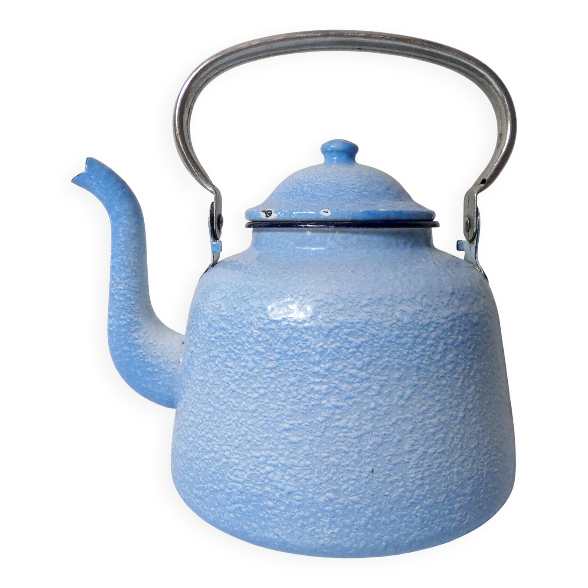 old enamelled steel kettle