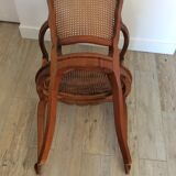 Armchair wood cherry and cannage