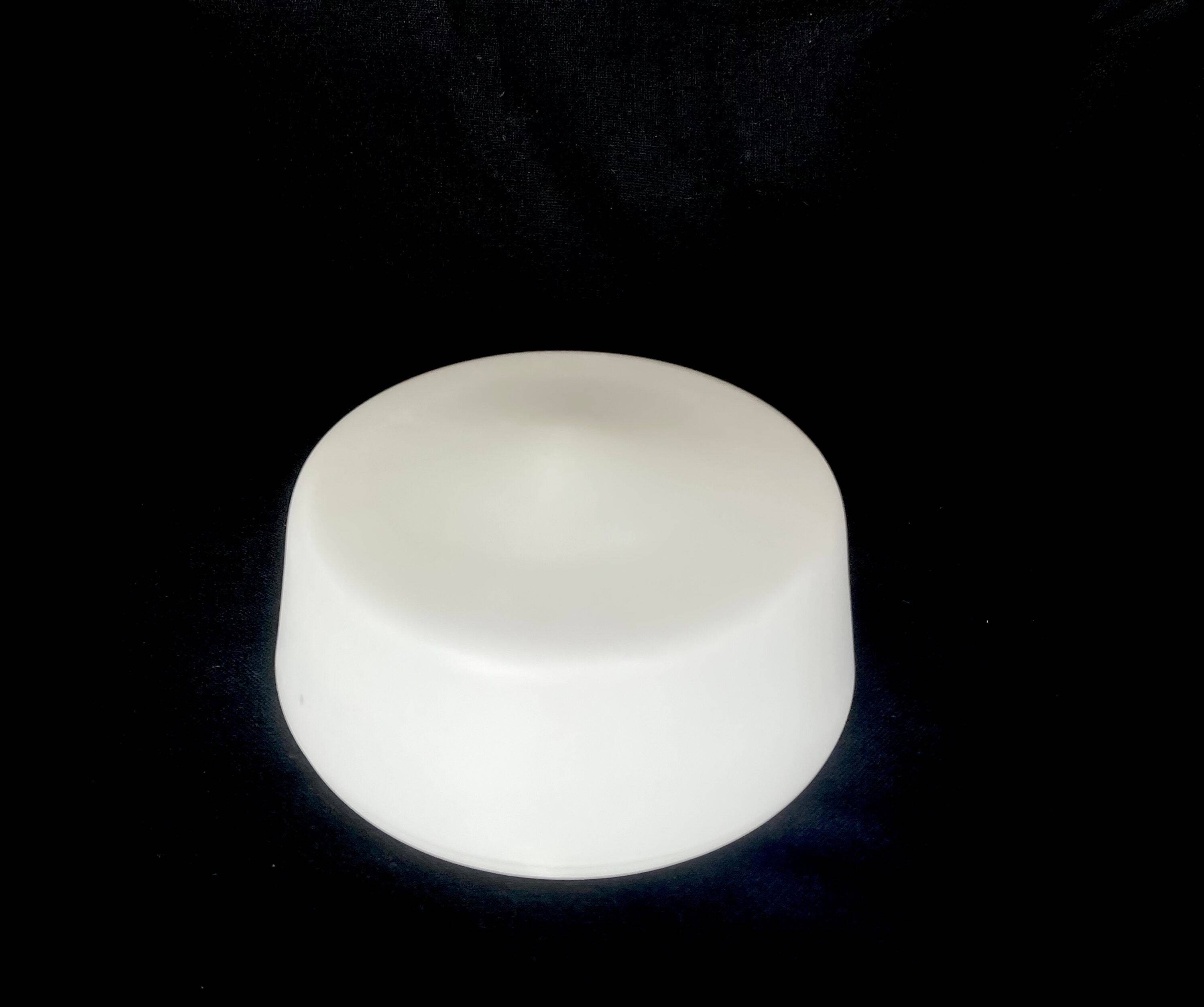 Small minimalist round white opaline wall light RZB Bamberg