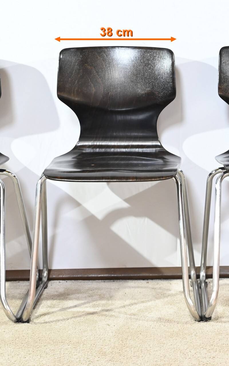 Set of 4 Pagwood Chairs, stamped Pagholz Flötotto – 1960