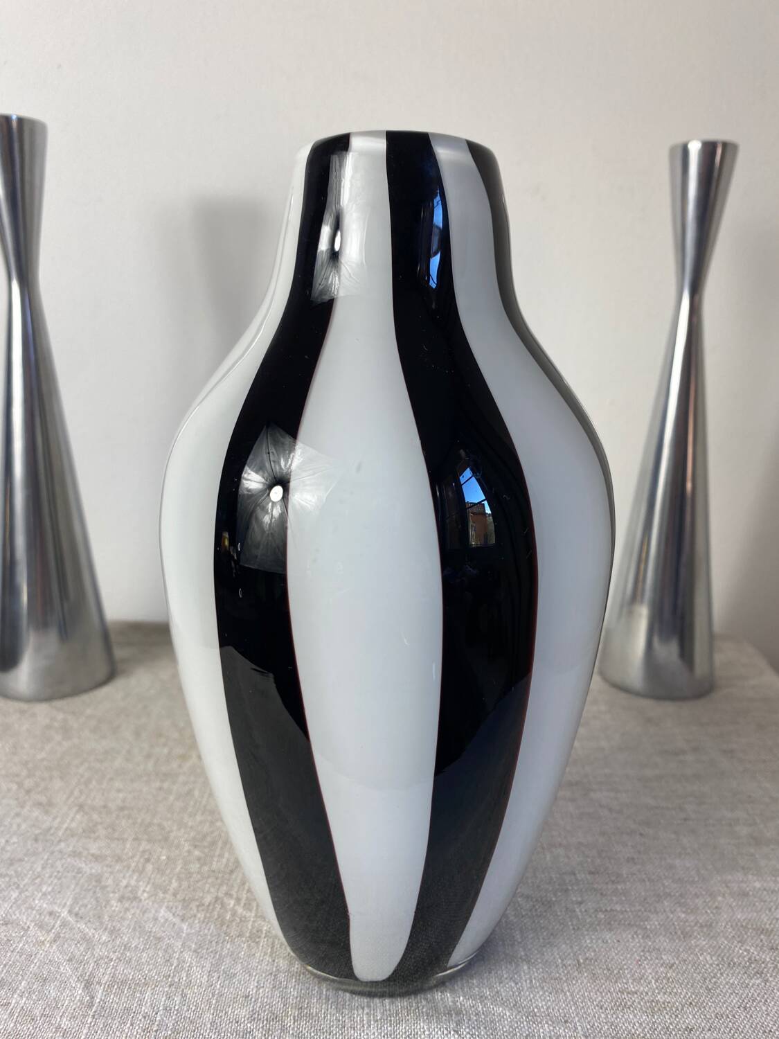 Designer two-tone glass vase