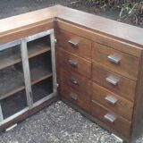 Oak art deco corner unit