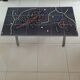 Small coffee table Vallauris ceramic with marine patterns, signed AONI.