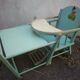 Chaise haute en bois pour bébé de 1950/1960 dans son jus