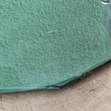 Plateau art déco en miroir biseauté, poignées chromées