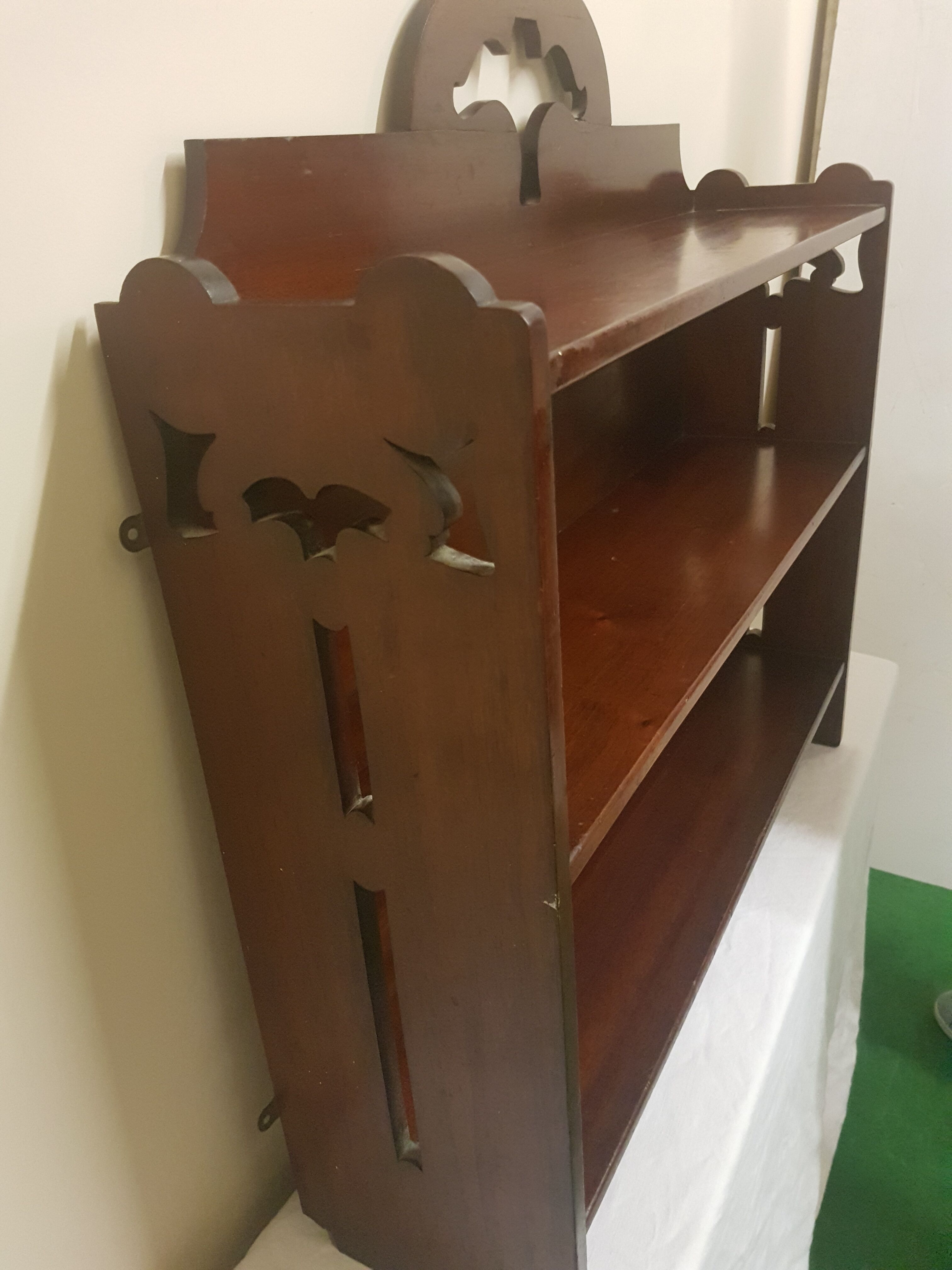 Art nouveau mahogany shelf