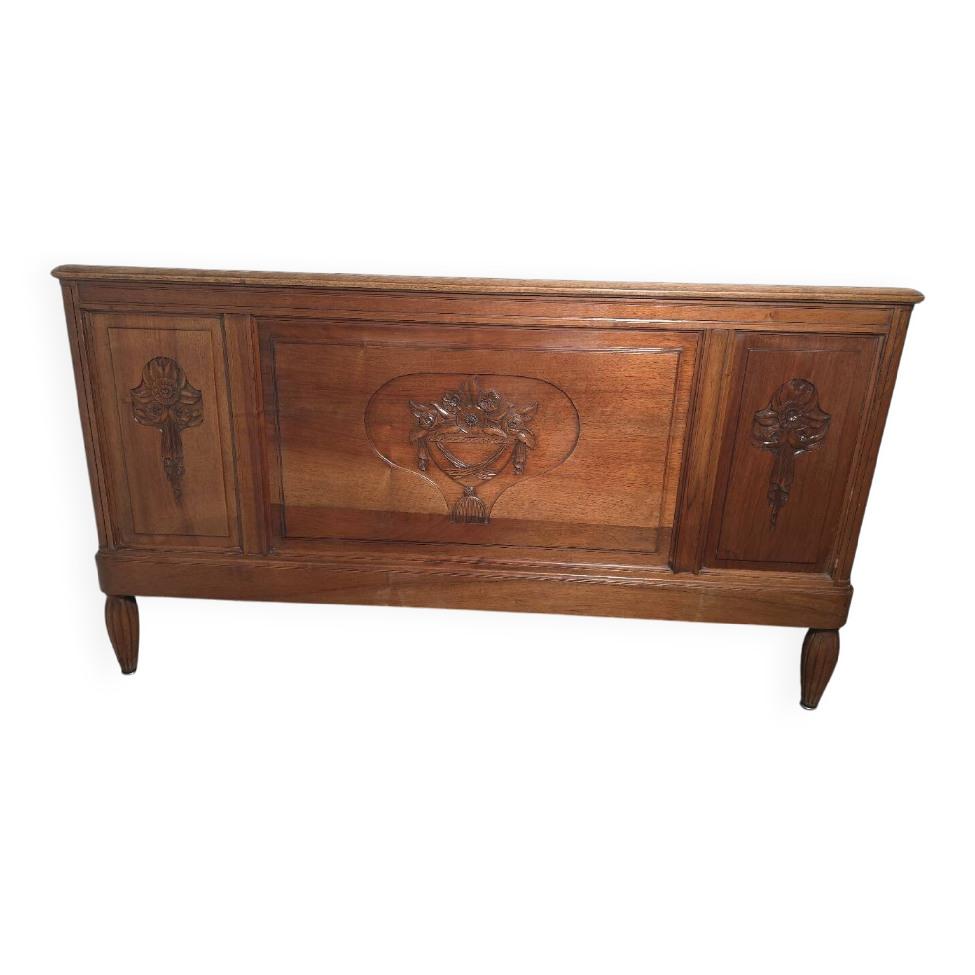 Art Deco walnut headboard