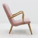 Fauteuil avec tabouret en chêne Danemark 1960s