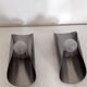 Space age wall sconces - brushed stainless steel - italian design - 1970