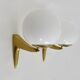 Pair of designer wall sconces in brass and opaline 1980s