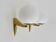 Pair of designer wall sconces in brass and opaline 1980s