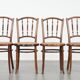 Set of 4 vintage bistro chairs Jacob & Josef Kohn Wien with a wicker seat