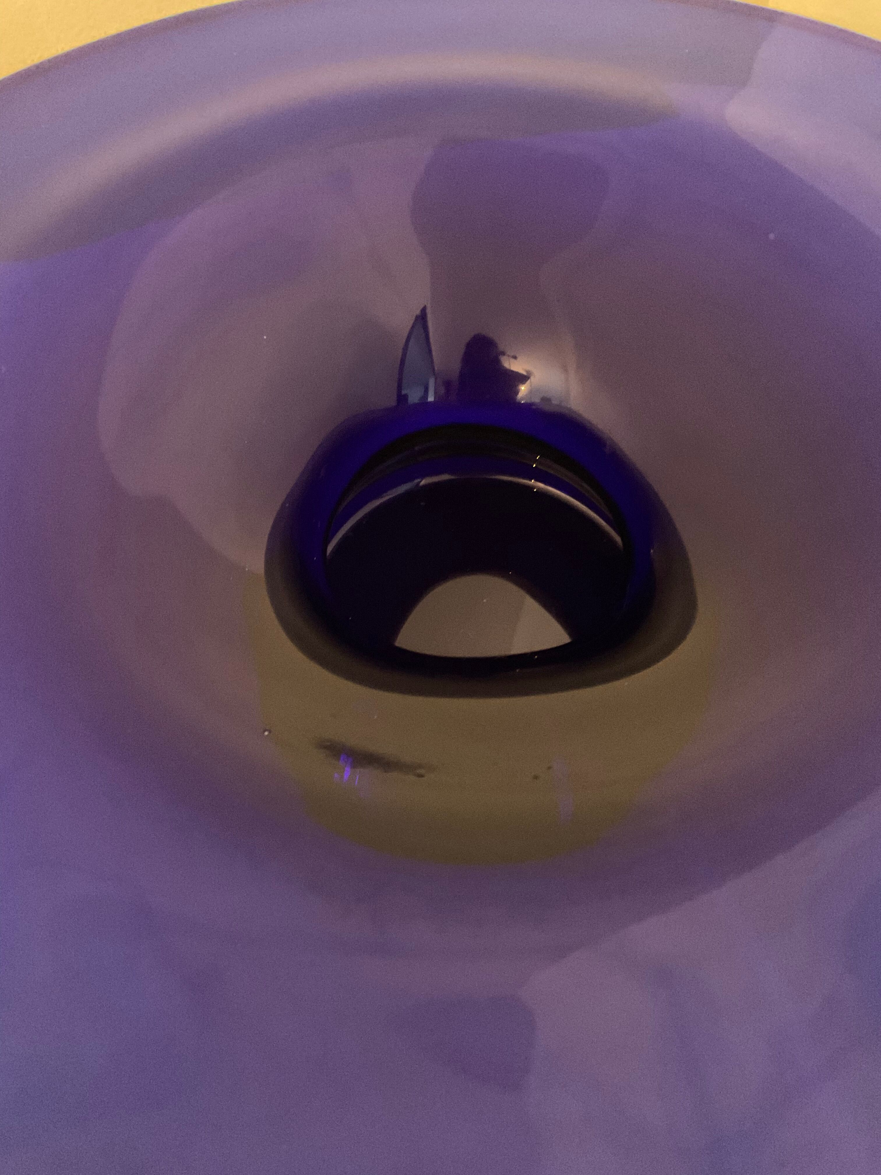 Empty pocket vintage cut in blue glass paste