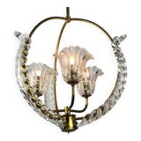 Murano glass chandelier by Ercole Barovier, Barovier & Toso, 1930s.