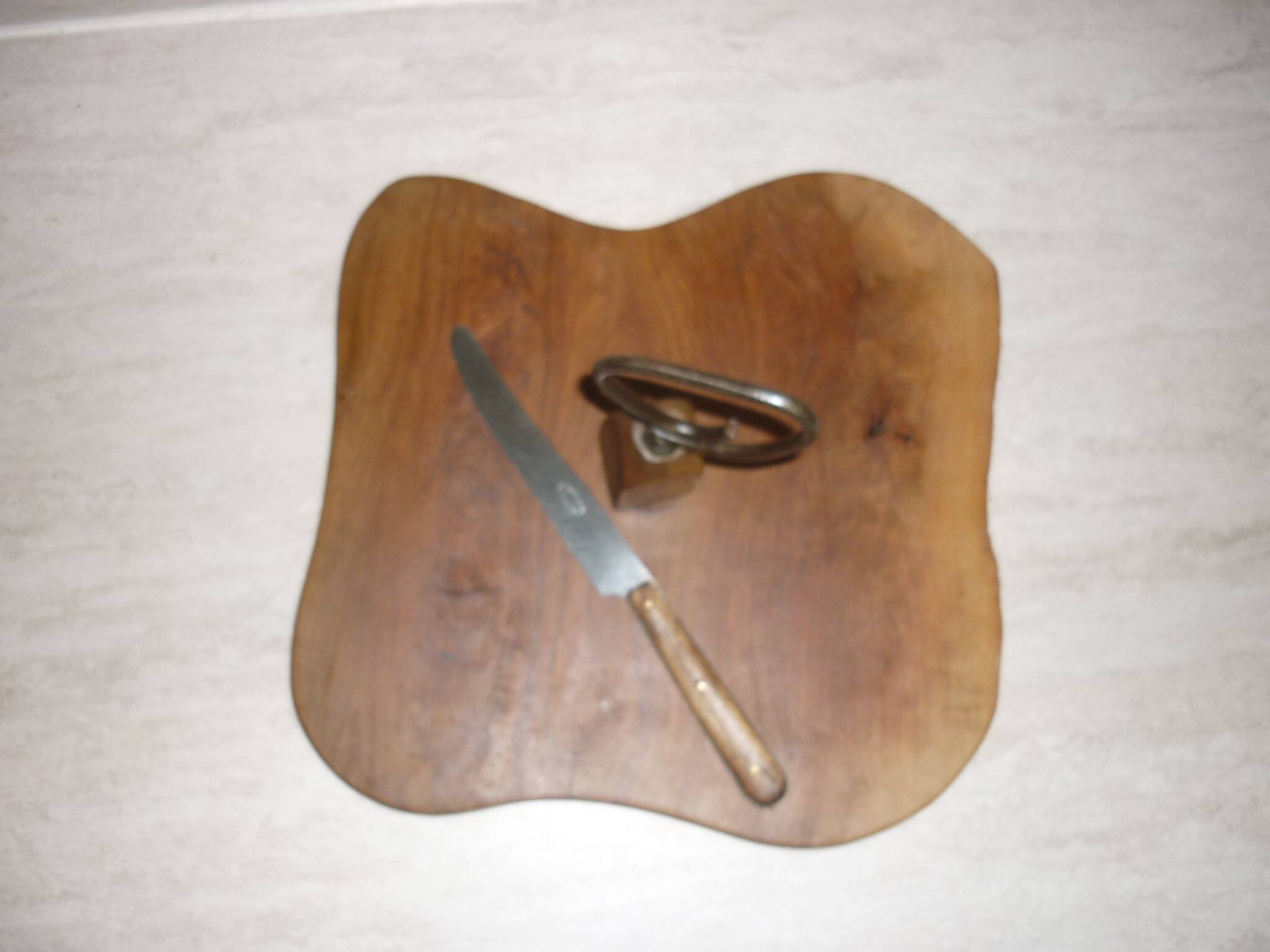Cheese or charcurie tray in brutalist olive wood
