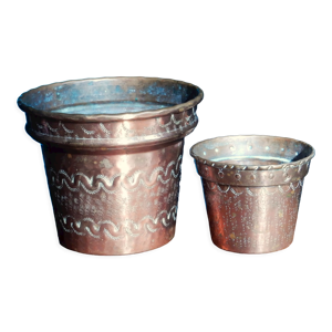 Set de 2 cache-pots en - cuivre rose