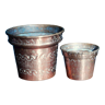 Set de 2 cache-pots en cuivre rose des années 60