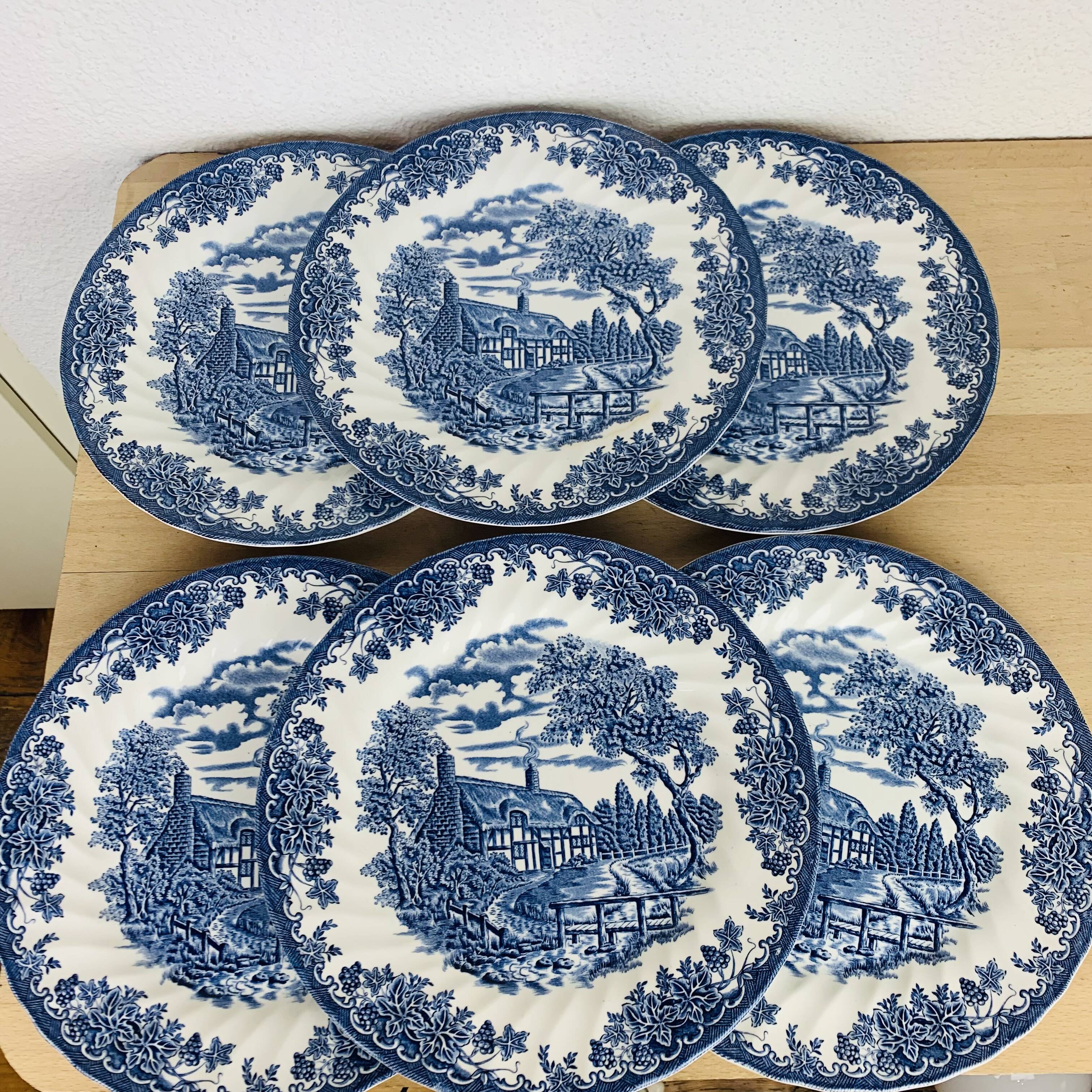 6 Myott The Brook English Ironstone Flat Plates