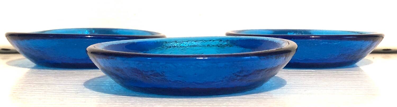 Blue glass bowls
