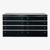 Black and chrome 8-drawer chest of drawers from the 70s - 80s