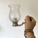 Pair of metal and glass wall lights