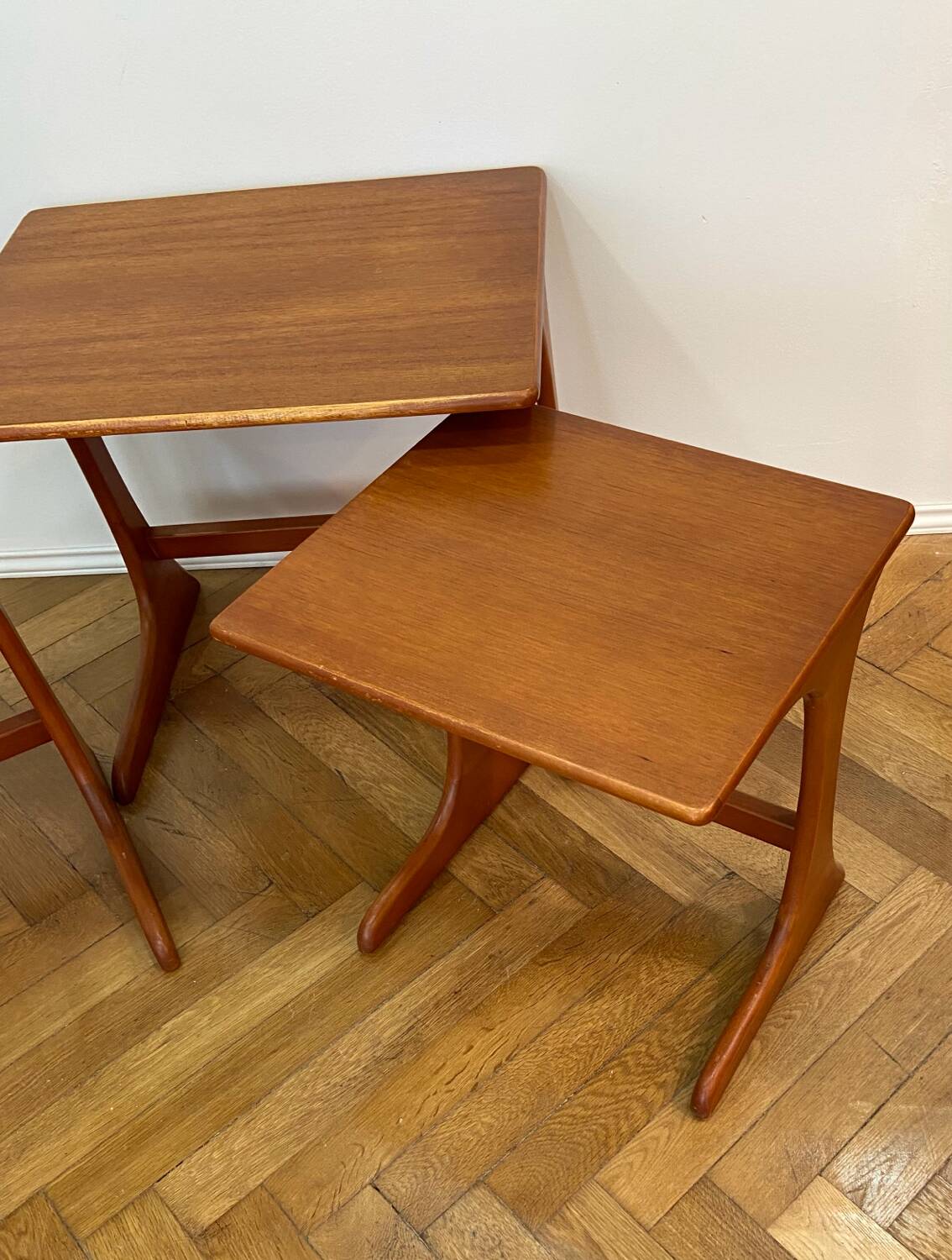 Scandinavian teak nesting tables