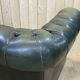 Chesterfield sofa in green leather 2 places from the 70s