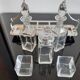Bouillet goldsmith Bourdelle / Silver-plated metal and glass condiment set