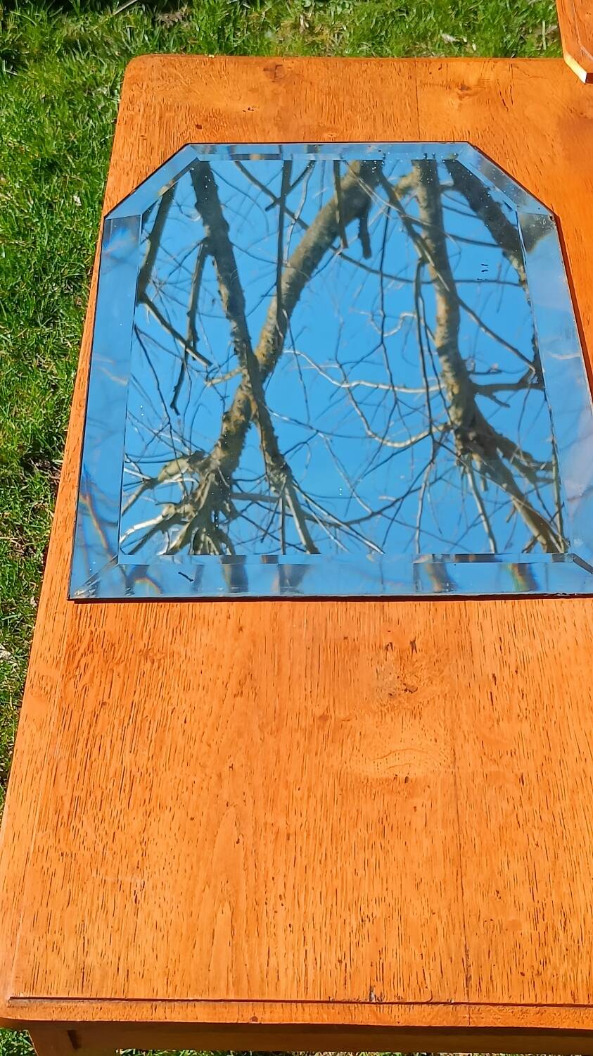Art Deco dressing table with removable mirror