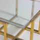 Geometrical regency coffee table in patinated brass, 1970s