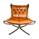 Vintage retro sigurd resell leather  &  chrome falcon chair