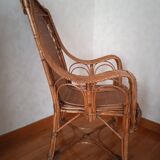 Old rattan armchair