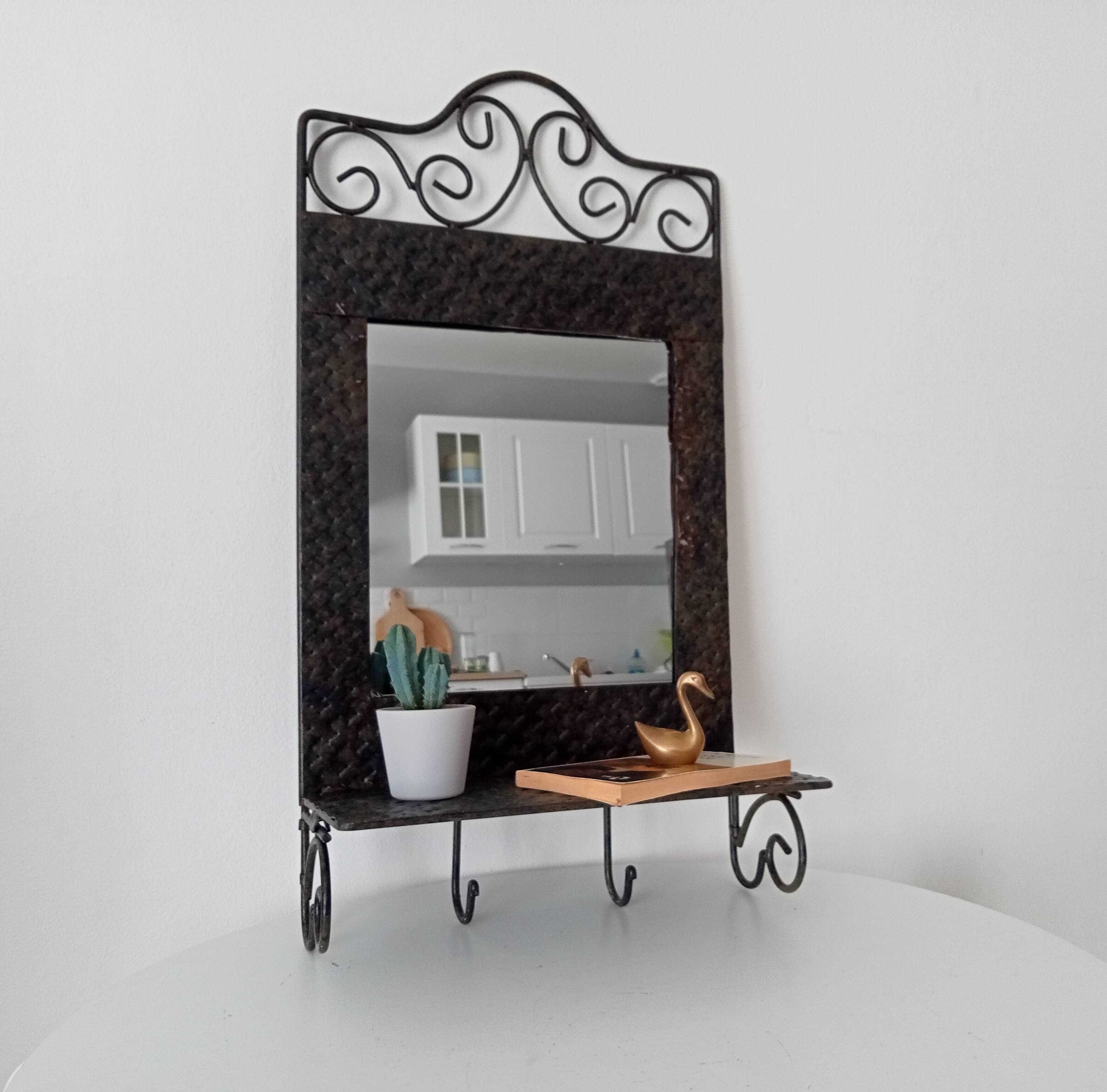 Vintage wrought iron tablet mirror