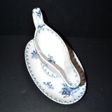 Sarreguemines U&C Flore sauce boat in earthenware with blue flowers