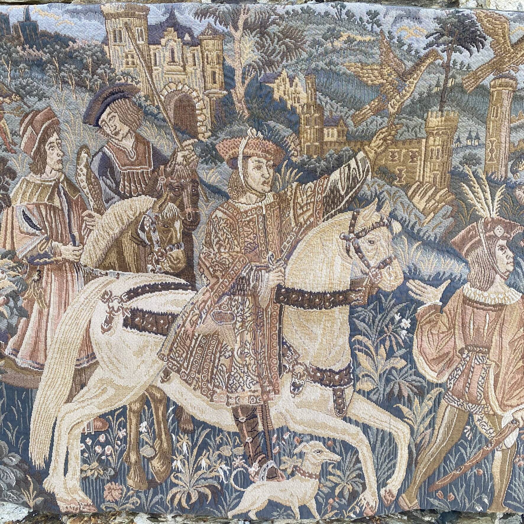 Medieval style wall tapestry 100 × 64 cm