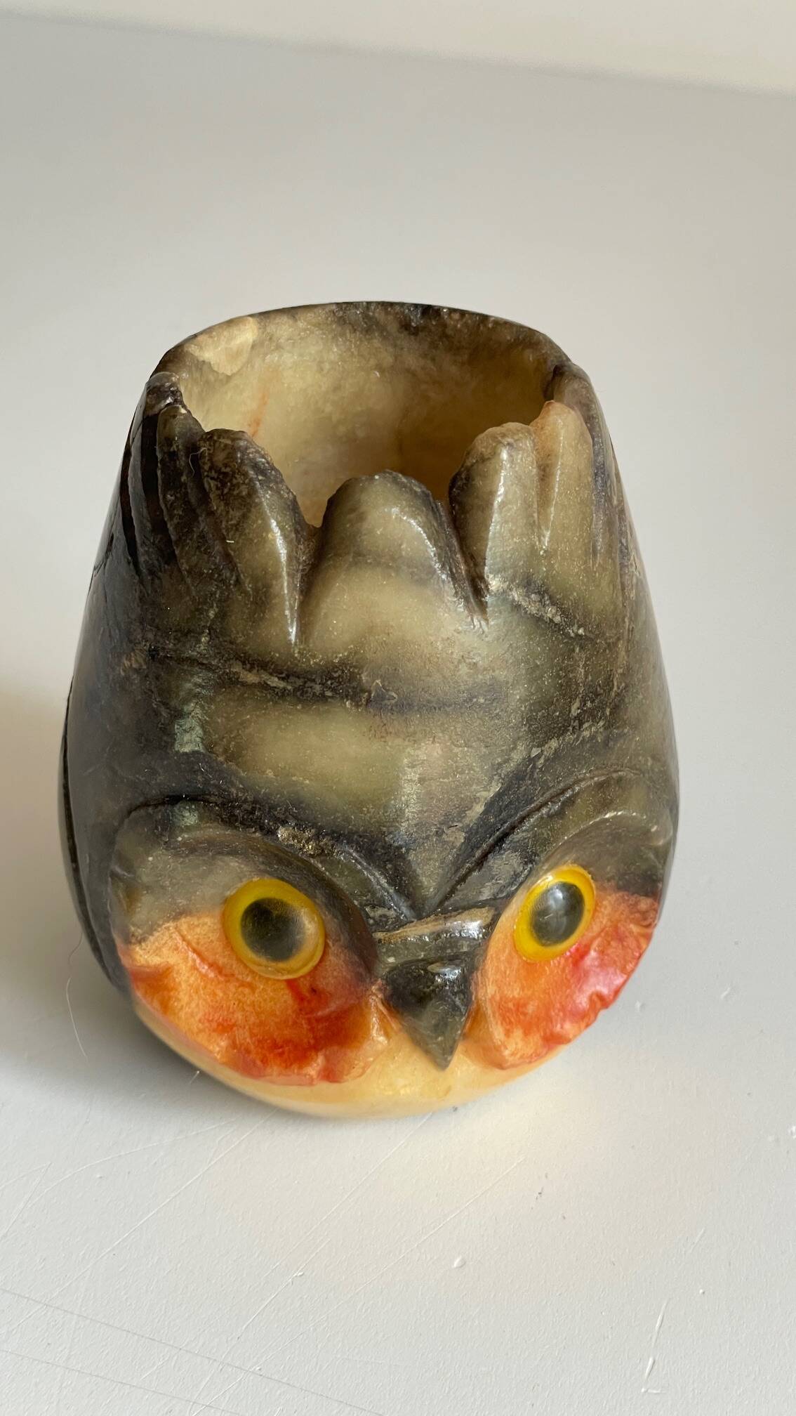 Alabaster stone candle holder made in italy vintage
