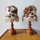Pair of vintage turned wood lamps