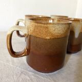 Vintage enameled stoneware mugs, England