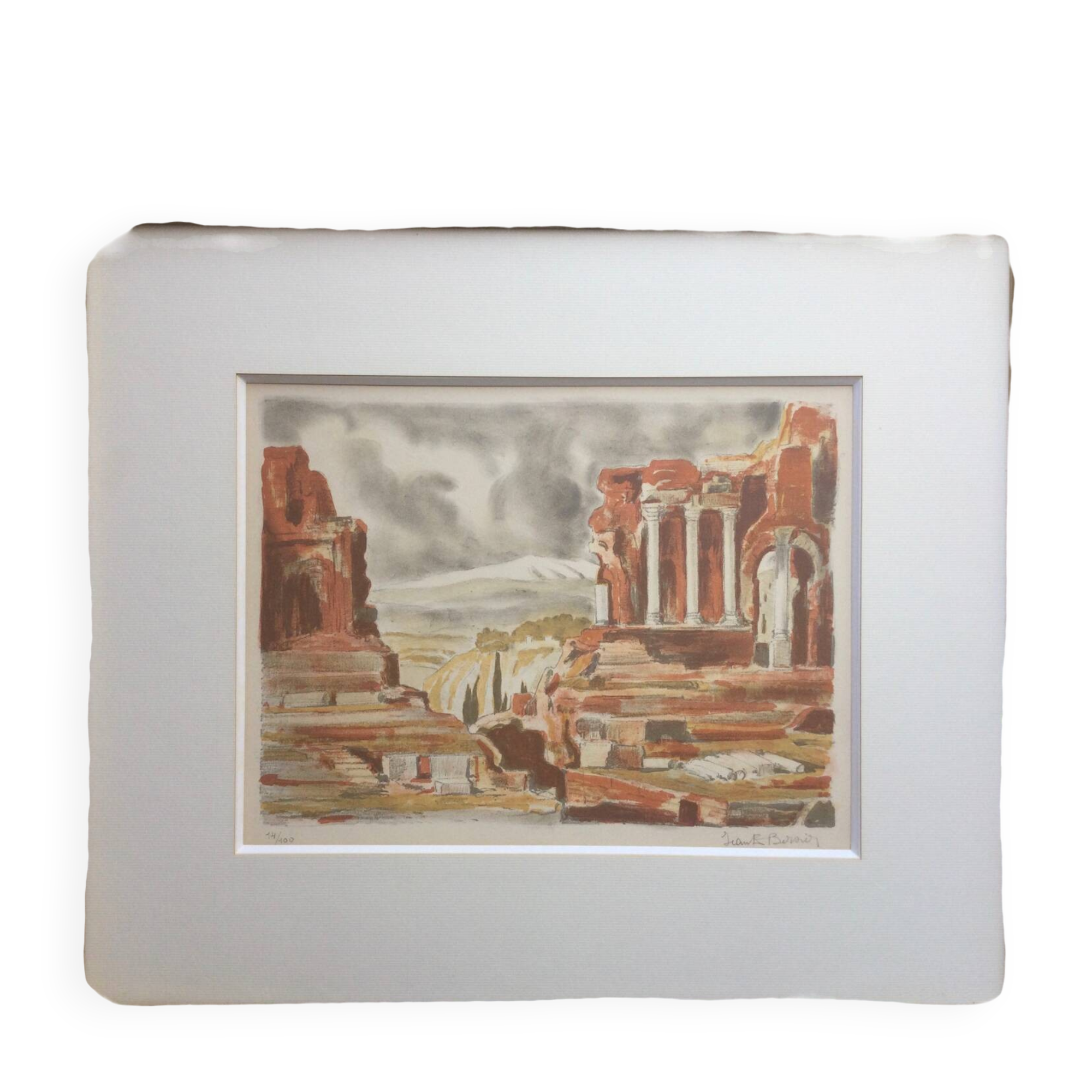 The Acropolis. Lithograph by Jean-Eugène BERSIER (1896-1978).