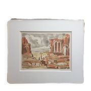 The Acropolis. Lithograph by Jean-Eugène BERSIER (1896-1978).