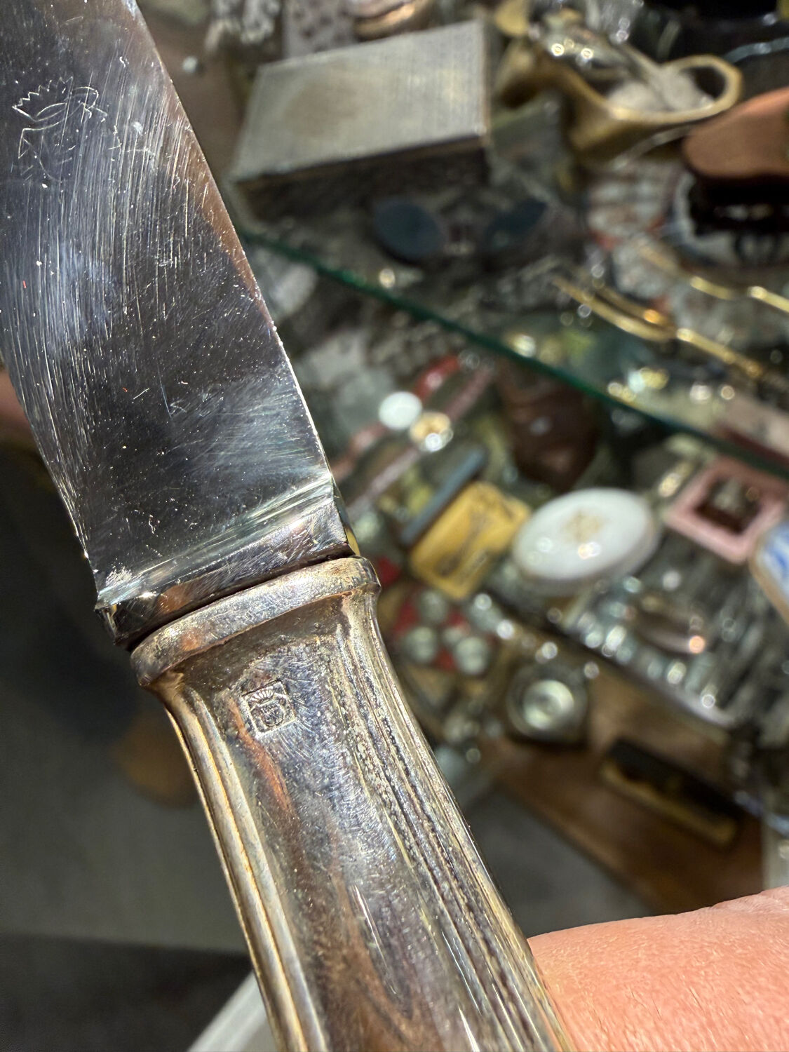 Box of 12 silver-plated knives