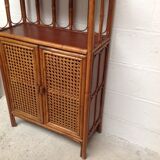 Vintage wood sideboard and rattan canning